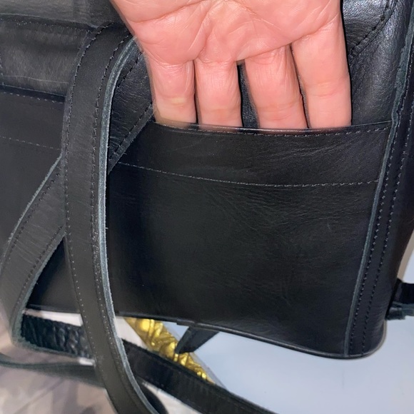 Abby Alley Mini Adelaide Backpack Handcrafted in Kenya in Black Leather - Picture 5 of 16